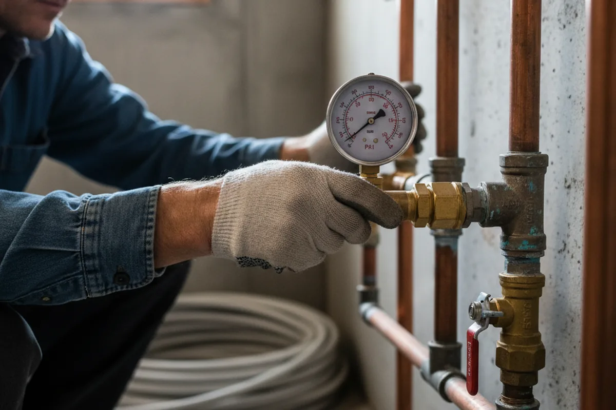 Pressure testing a repaired line during Water Line Repair in Apison
